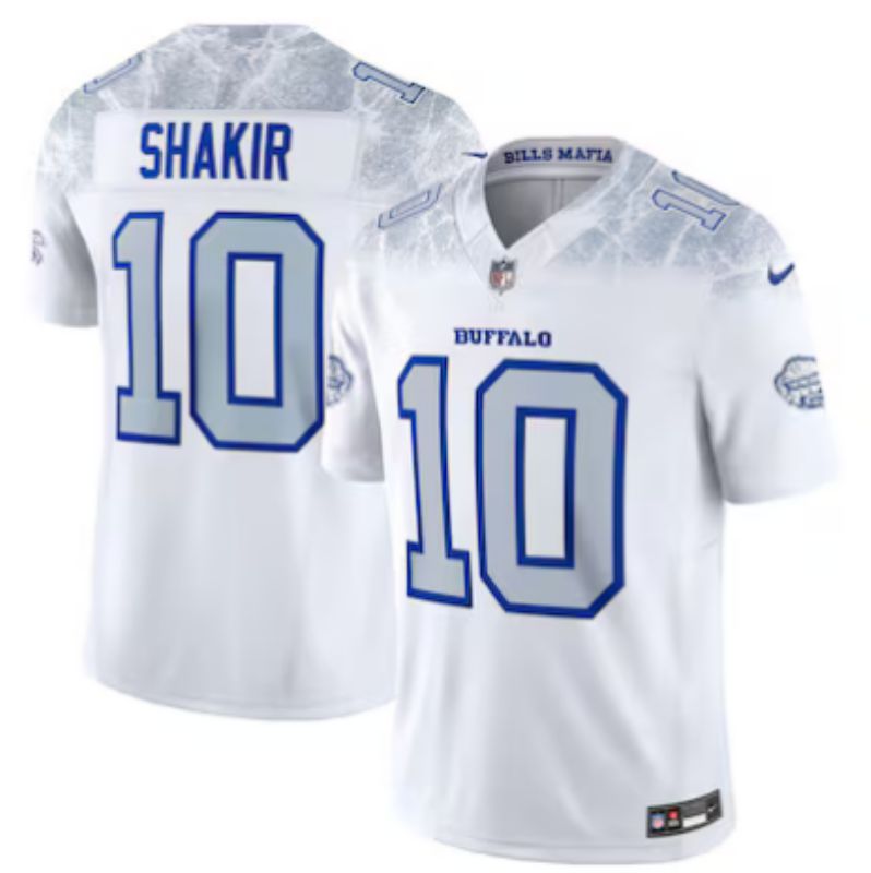Men 2025 Buffalo Bills #10 Shakir white 5th generation Throwback Nike Limited NFL Jersey style 031